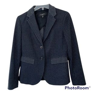 Talbots Blazer, Black & Gray, Houndstooth Pattern, MP